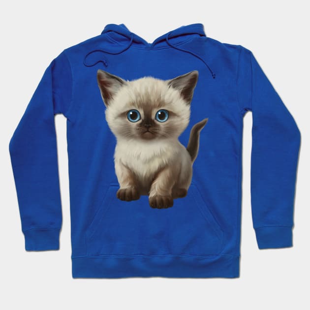 Cat-a-clysm siamese kitten Hoodie by ikerpazstudio